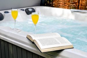 Relax with a book on your luxury Suffolk hot tub holiday