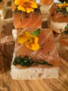 Cumin cured Gravadlax on Focaccia at our Suffolk holiday cottages