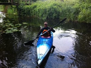 Me kayaking on the River Stour near our Suffolk holiday cottages