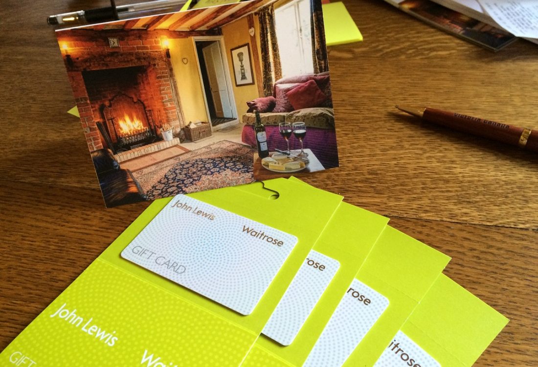John Lewis vouchers for referring our luxury Holiday Cottages in Suffolk