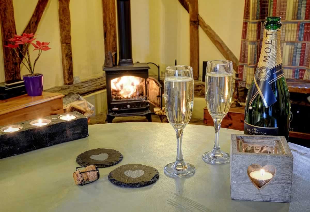Romance in Suffolk at Woodfarm Barns; luxury self-catering holiday cottages