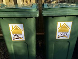Recycling bins at Woodfarm