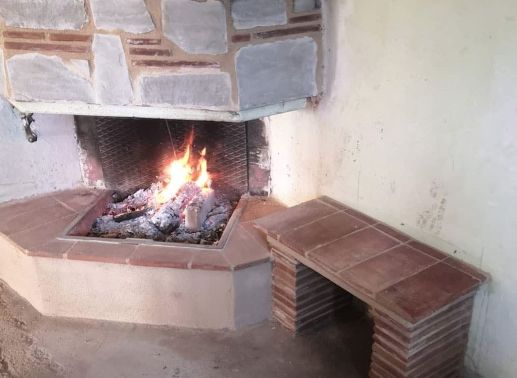 Tuscan fireplace
