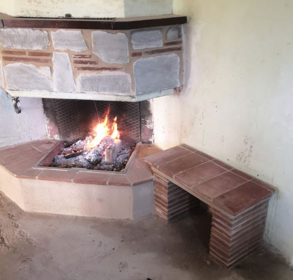 Tuscan fireplace