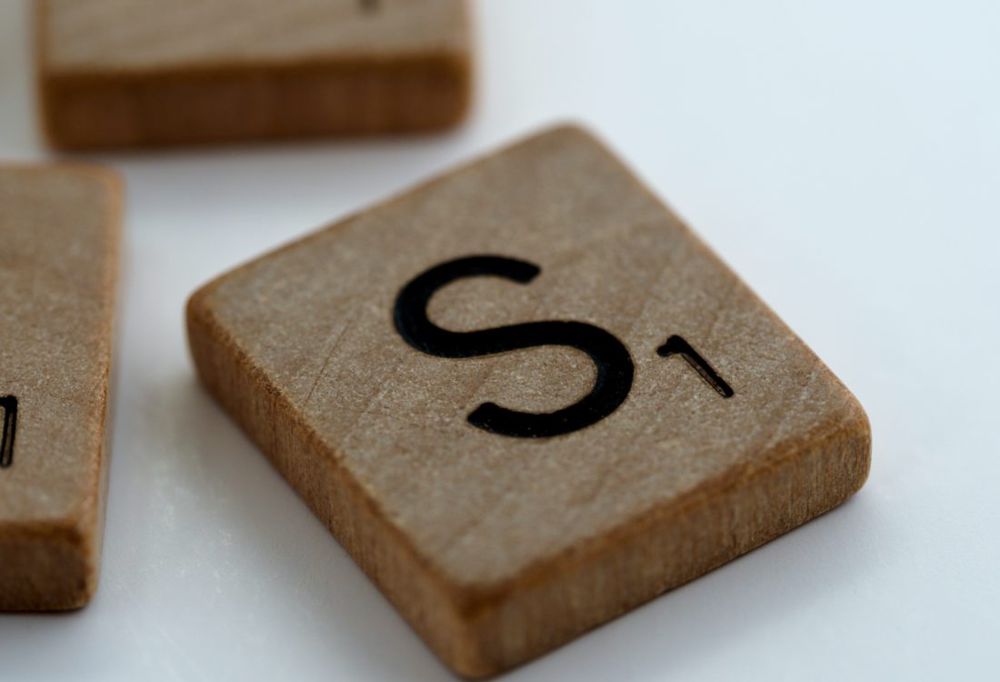 An "S" from a Scrabble board