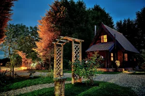 holiday barn at night in Suffolk