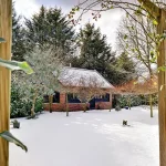 holiday lodge in snow