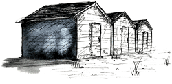 beach huts illustration