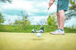 A golfer in Suffolk.